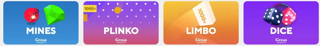 Overzicht van de spellen CIRCUS BE
